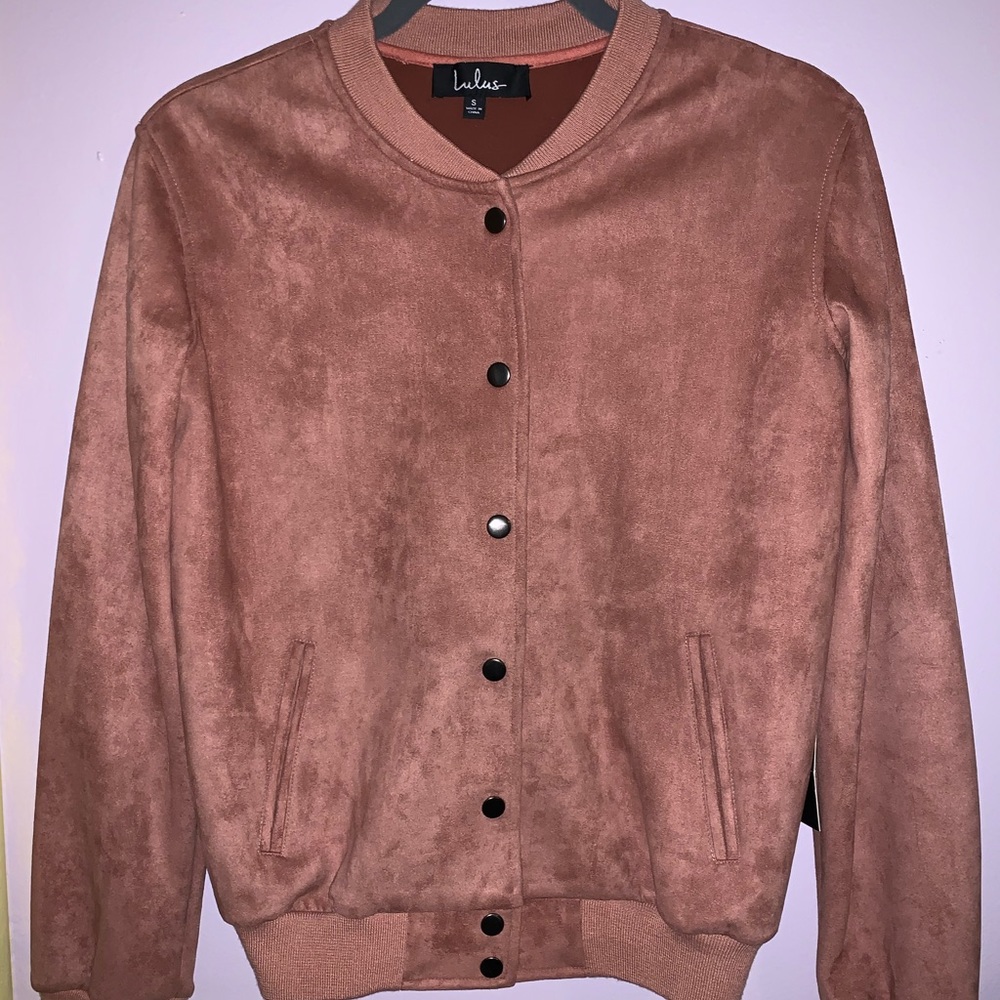 Lulus Suede Varsity Jacket - Picture 2 of 3